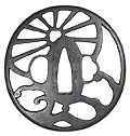 鉄地波車透かし鐔-Tsuba Ironvase NamiKuruma-