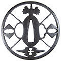 鉄地家紋透かし鐔-Tsuba Ironvase Kamon-