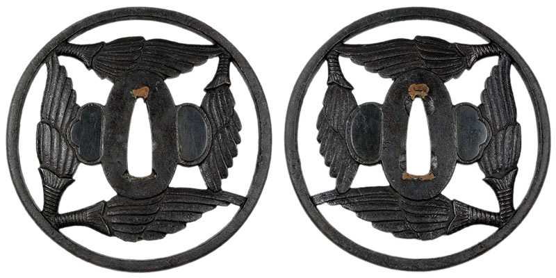 鉄地羽箒透かし鐔【十拳-TOKKA-】NIHONTO KATANA SWORD FITTINGS ･鐔･縁頭･目貫･小柄