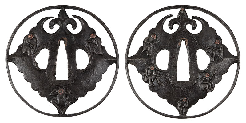 鉄地九匹猿透かし鐔【十拳-TOKKA-】NIHONTO KATANA SWORD FITTINGS ･鐔･縁頭･目貫･小柄