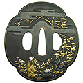 秋草仙人唐子図鍔