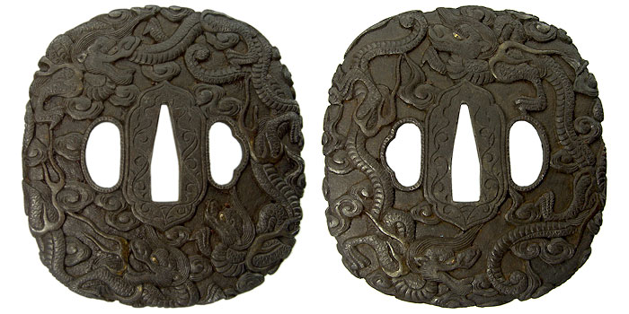 鉄地南蛮雲龍図鍔